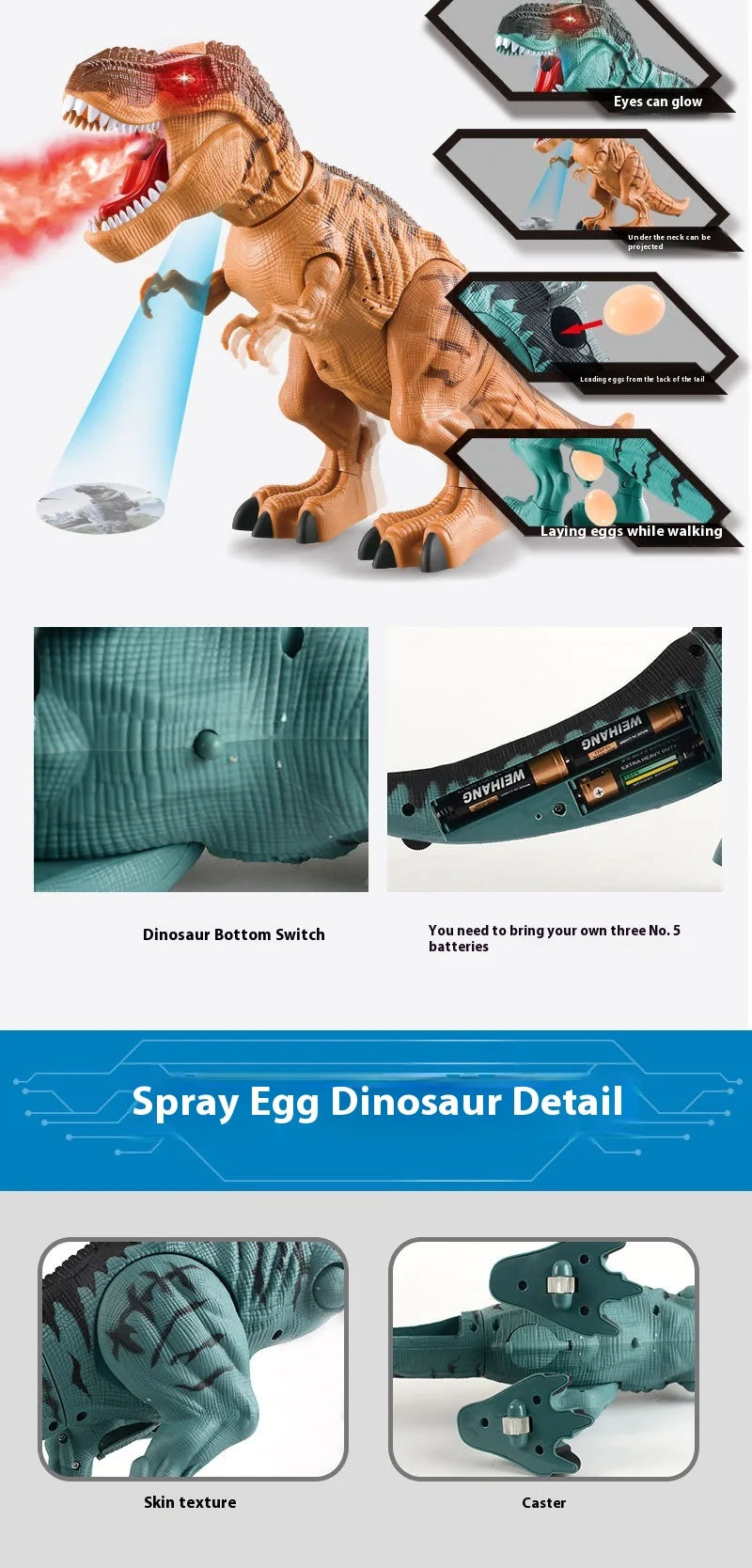 Grand dinosaure robotisé électrique qui marche