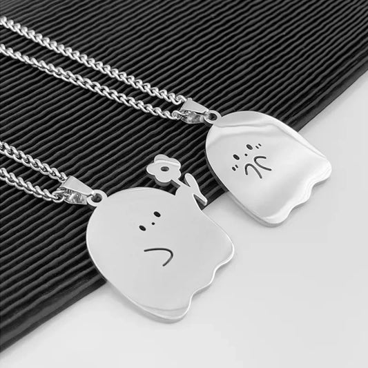 Korean Little Ghost Couple Pendant Necklaces