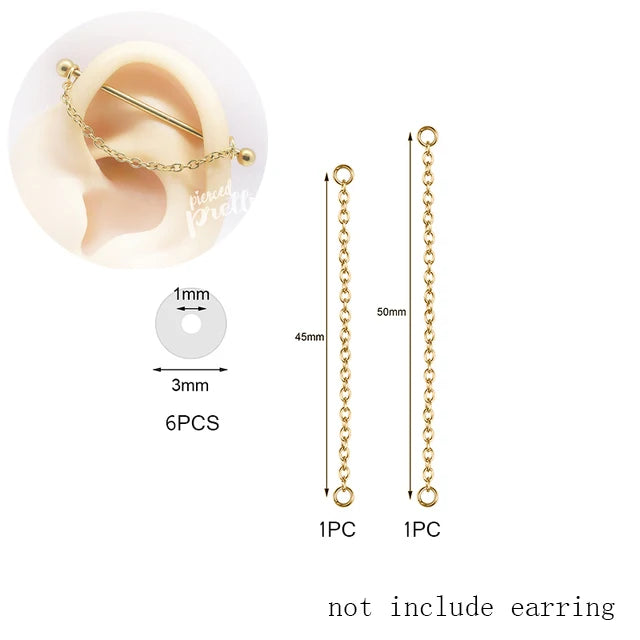 Anneaux de barre en acier inoxydable pour femmes - Boucles d'oreilles pendantes pour le nez 