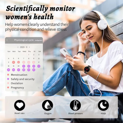 Women's Bluetooth Call Health Monitor Sports Smartwatch