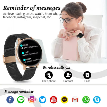 Women's Bluetooth Call Health Monitor Sports Smartwatch