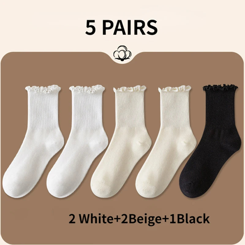 Women's Ruffle Cotton Ankle Socks