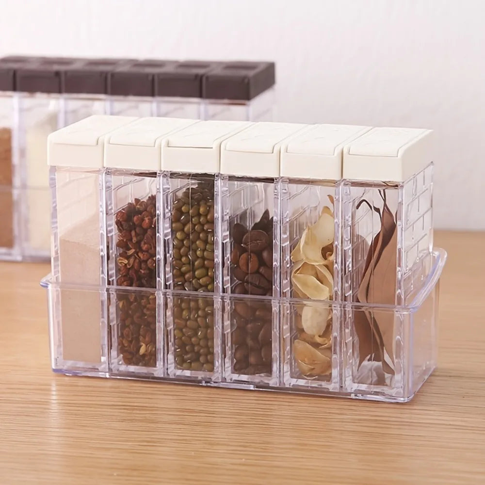 6-Piece Transparent Spice Seasoning Storage Set