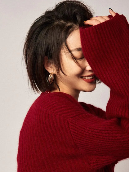 red sweater women
