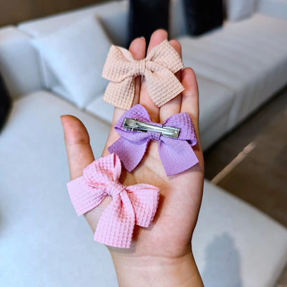 4-Piece Cotton Dot Printed Hair Clips Set