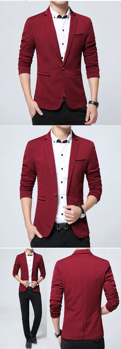 Blazer de costume léger et ajusté pour homme