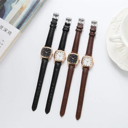 Montre pour femme rétro littéraire à ceinture carrée