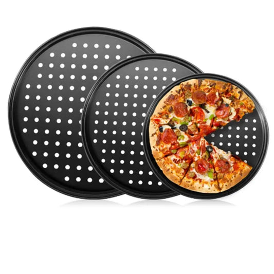 Plat à pizza perforé en acier au carbone antiadhésif
