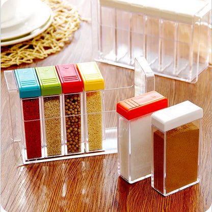 6-Piece Transparent Spice Seasoning Storage Set