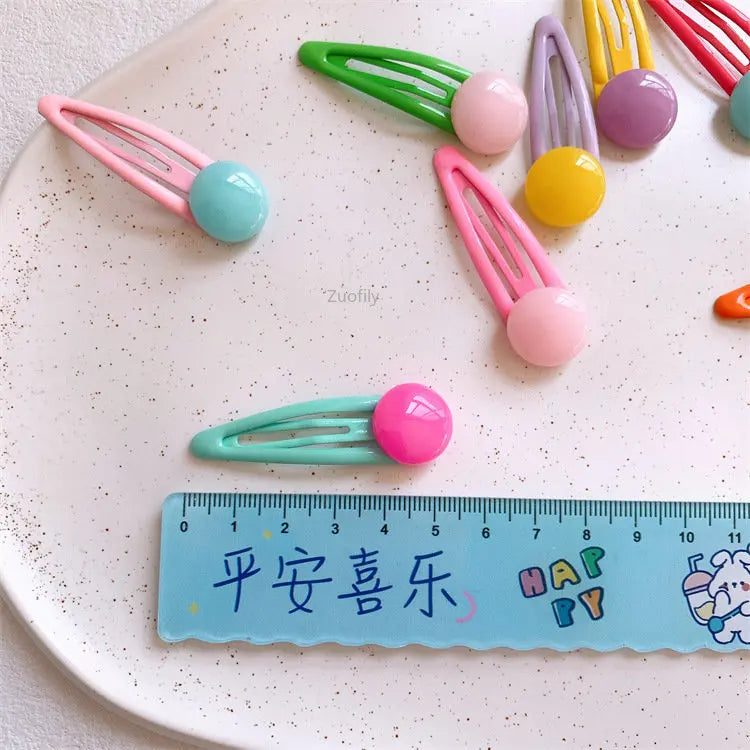 10pcs Colorful Glossy Cute Hairpins Set