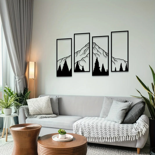 Minimalist Metal Mountain Wall Art