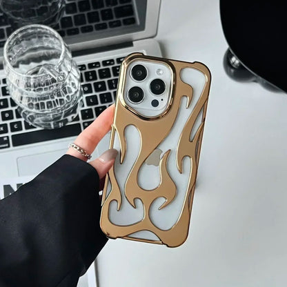 Matte 3D Hollow Flame Phone Case For iPhone