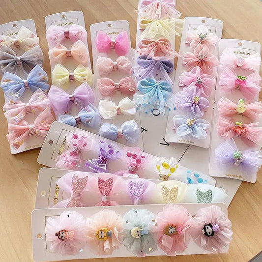 Korean Children's Net Yarn Bow Hair Clip