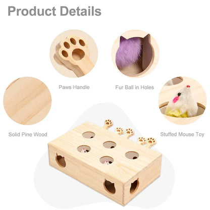 Indoor Solid Wood Cat Toys
