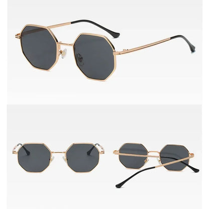 Retro Polygonal Metal Sunglasses