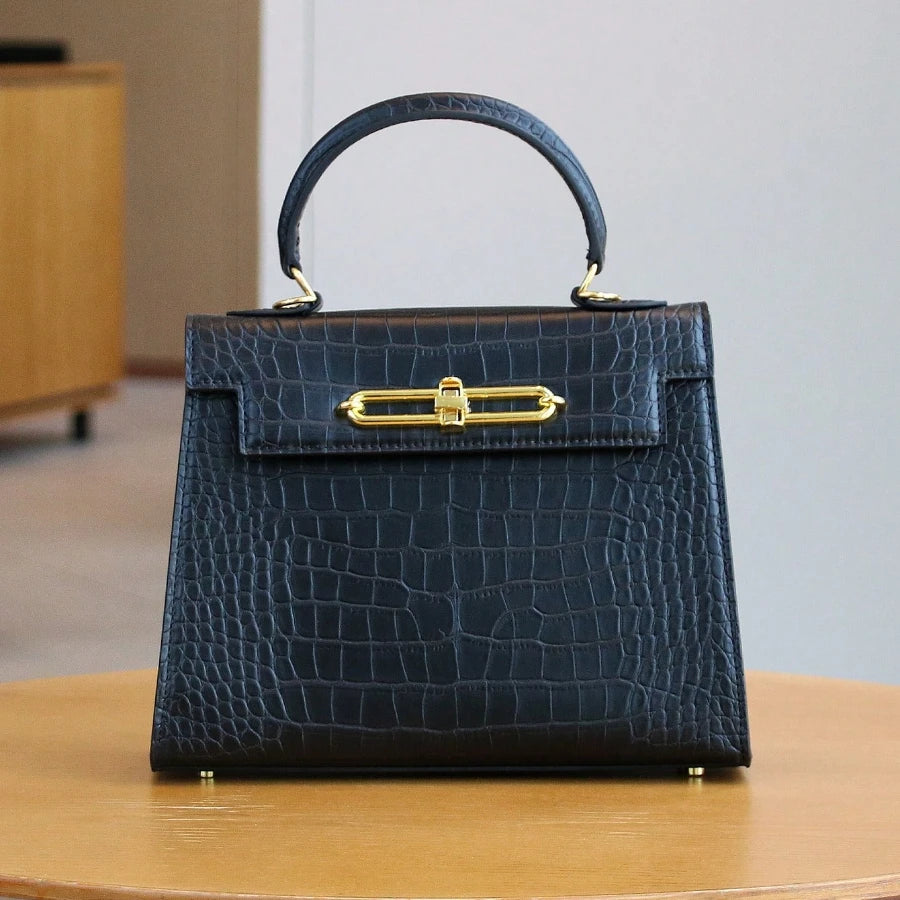Crocodile Pattern Shoulder Zipper Retro Bag