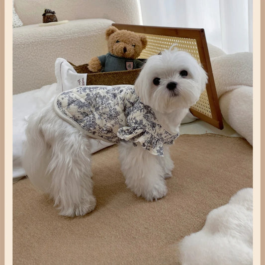 Gilet en gaze pour animaux de compagnie, manteau en coton chaud et coupe-vent avec peinture à l'encre