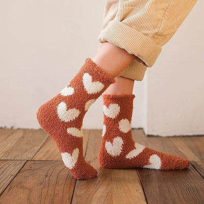 Winter Coral Fleece Tube Socks