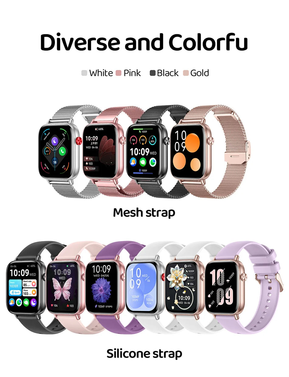 Unisex HD Touch Screen Sports Fitness Tracker Bluetooth Call Smartwatches