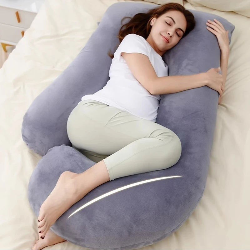 Oreiller de grossesse en coton en forme de U