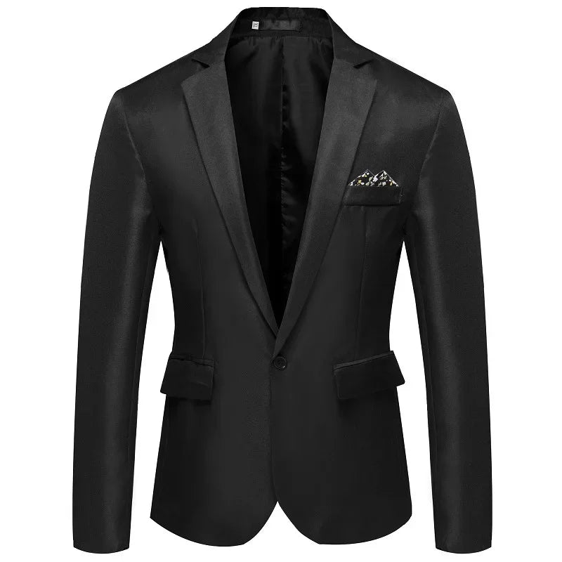 Men's Single Buttons Formal Business Suit Blazer