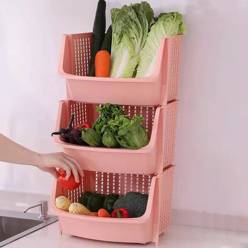 Support de stockage de légumes de cuisine sur pied multicouche