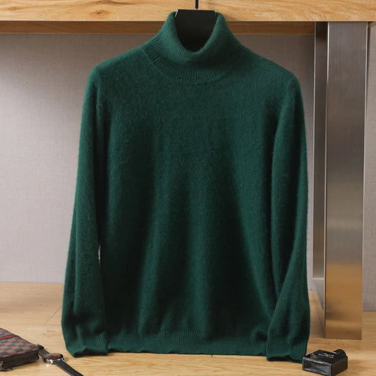 Pull ample à col roulé en tricot pour hommes