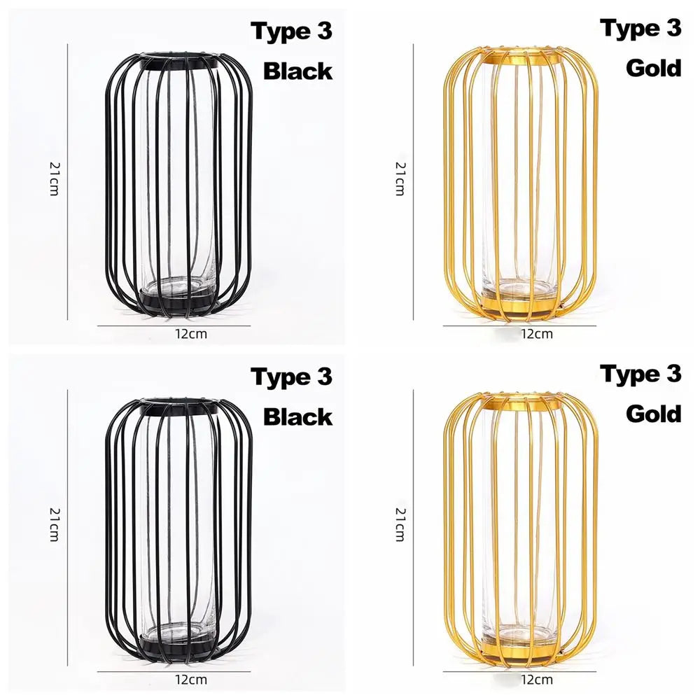 Vase en verre doré nordique moderne, décoration de maison