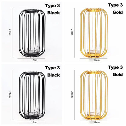 Vase en verre doré nordique moderne, décoration de maison