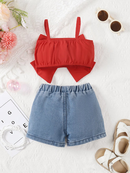 Tenue d'été brodée pour bébé fille