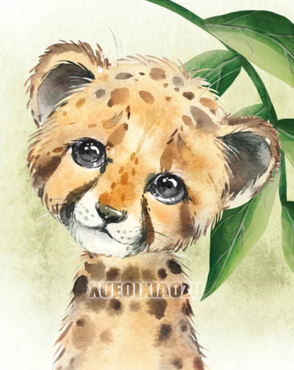 Peinture de dessin animé animal broderie diamant point de croix plante feuille