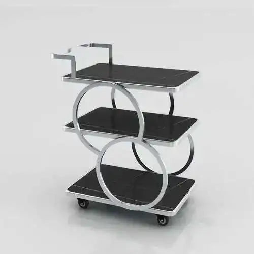 Metal Rolling Bar Kitchen Trolley