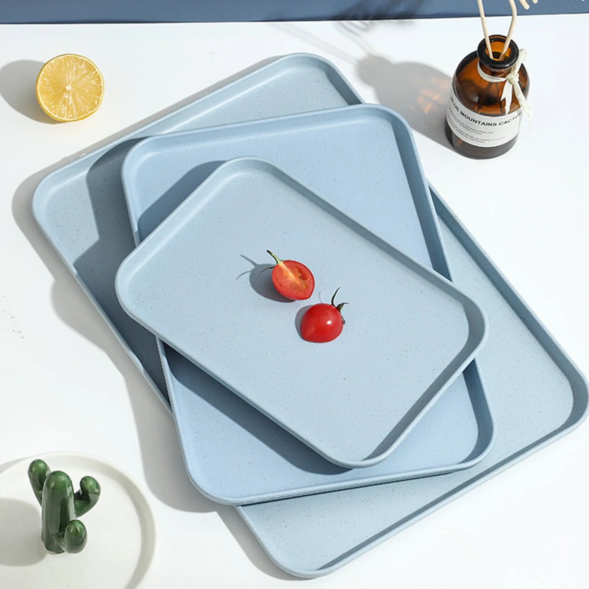 Multi-Purpose Rectangular Plastic Tea Cup Tray