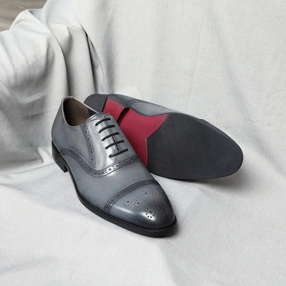 Chaussures richelieu en cuir gris