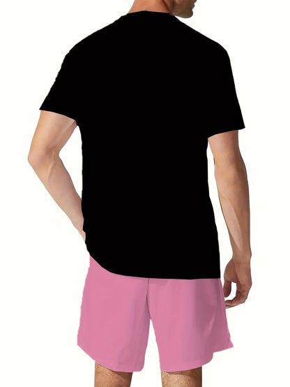 Survêtement d'été à manches courtes pour homme avec imprimé ours