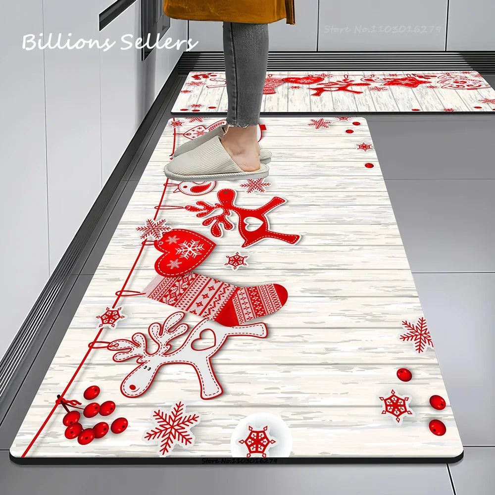 Christmas Themed Anti-Slip Kitchen & Home Floor Mats