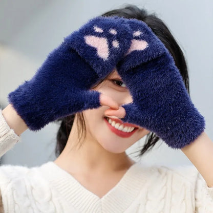 Women's Warm Cat Paw Gloves