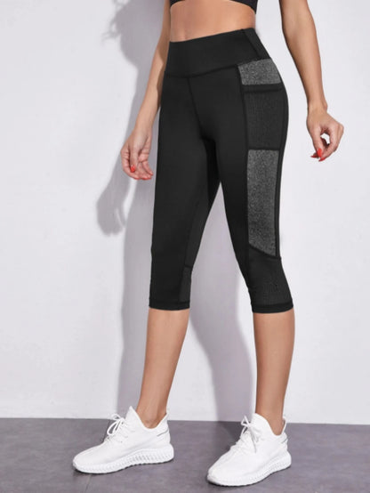 Versatile Pocket Color-Blocked Slim Leggings