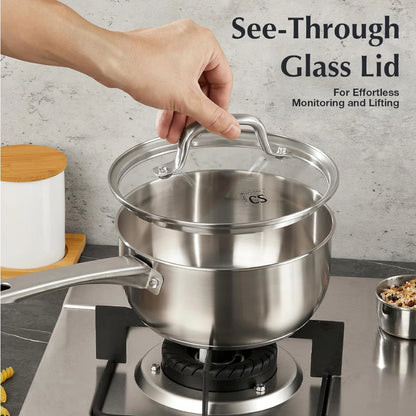 Batterie de cuisine en acier inoxydable 6 pièces