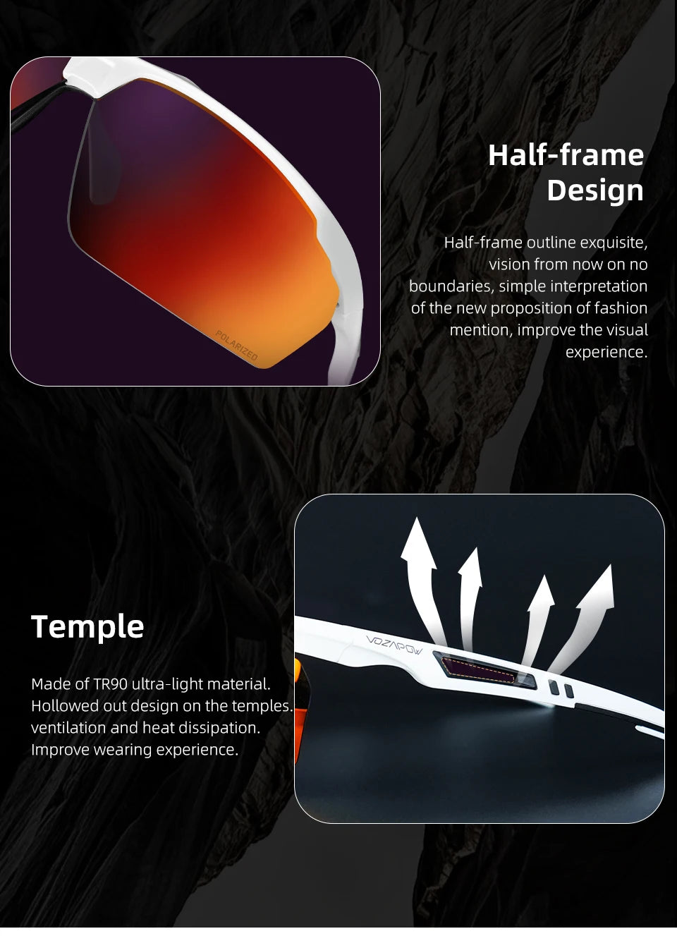 Polarized UV400 Sports Sunglasses True Color for Driving, Fishing, Running