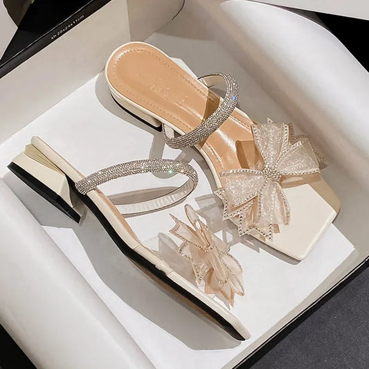 Crystal Mesh Bowknot Sandals