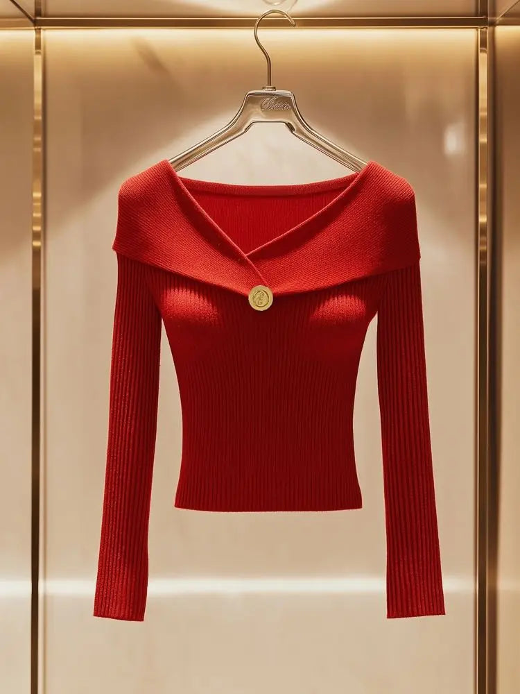 red sweater women
