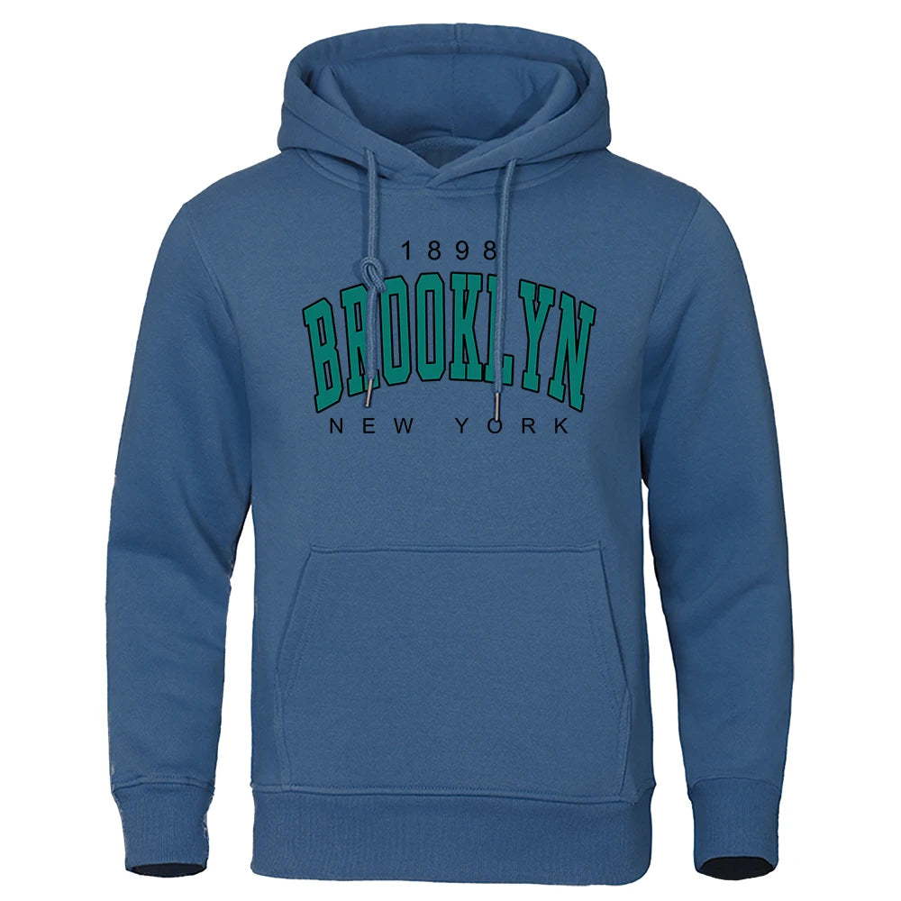 Sweat à capuche imprimé Brooklyn New York pour hommes