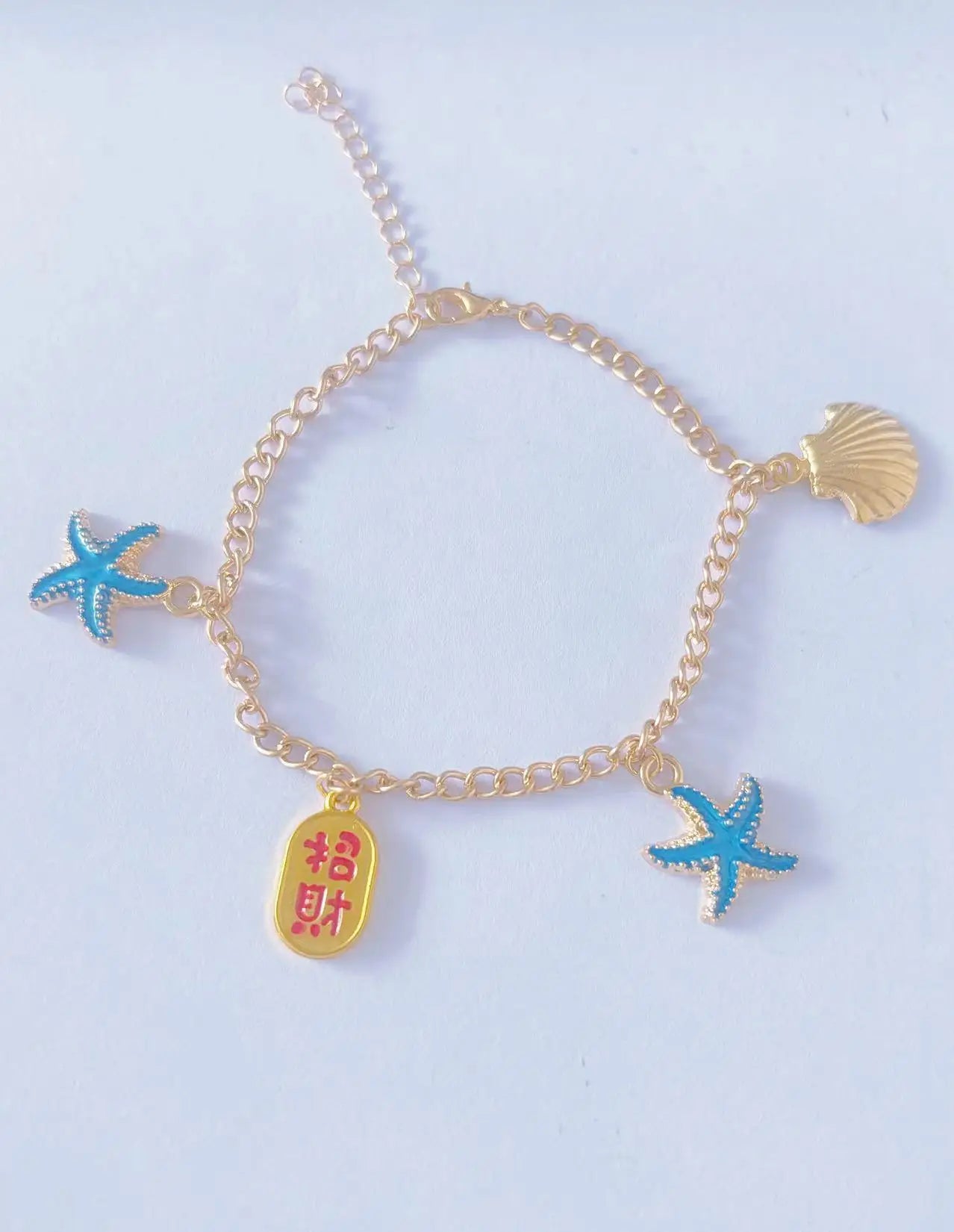 Bracelet de cheville unisexe rétro à deux paillettes pour l'été