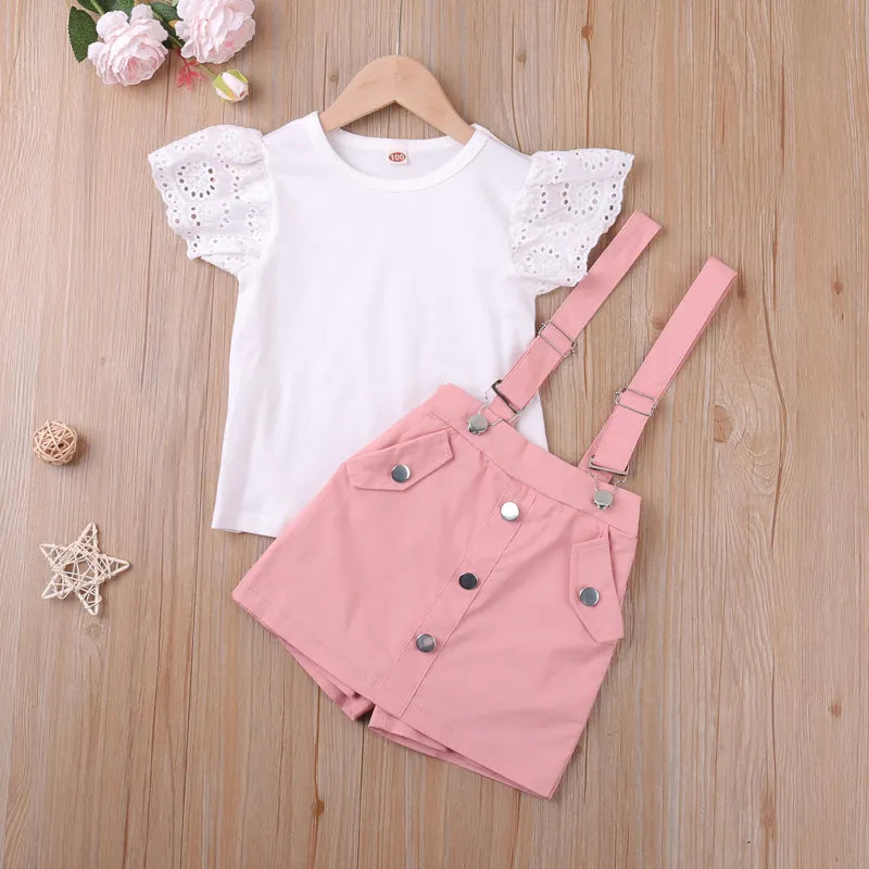 Girls Suit - Two-piece Princess Fashion Shorts Clothes