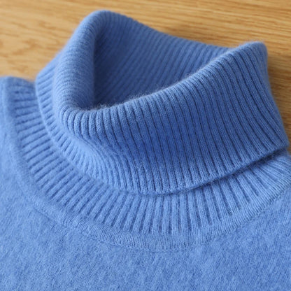 Pull ample à col roulé en tricot pour hommes