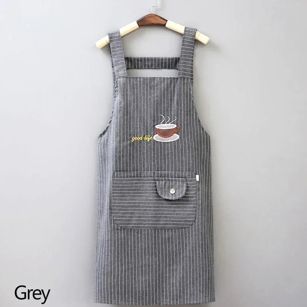 Wasserdichte Küchenschürze aus Baumwolle und Leinen