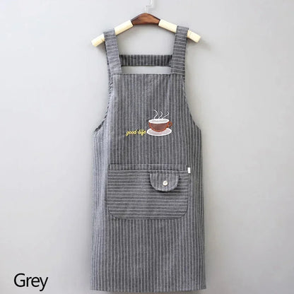 Wasserdichte Küchenschürze aus Baumwolle und Leinen