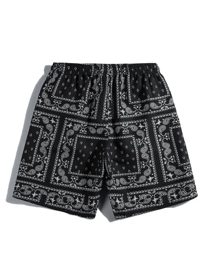 Lässige Strandshorts mit Paisleymuster für Herren