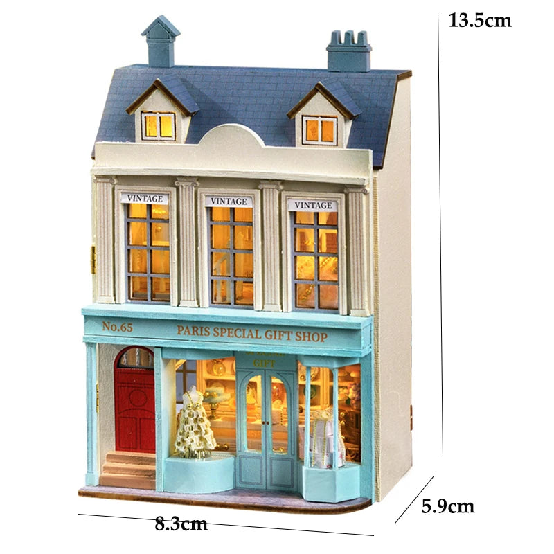 Handgemachtes DIY Miniatur-Puppenhaus aus Holz